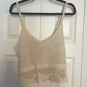 Beige knit camisole top